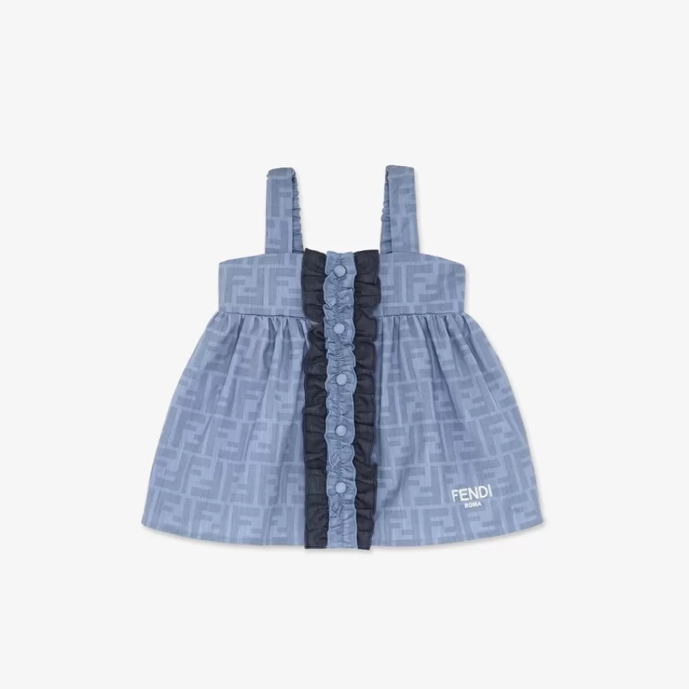 Bambina>Fendi Abito Baby In Chambray Celeste