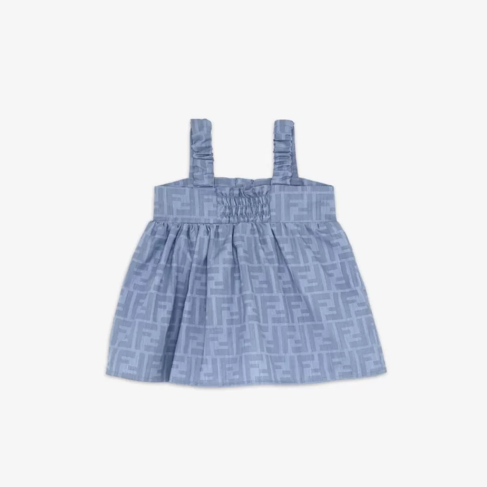 Bambina>Fendi Abito Baby In Chambray Celeste