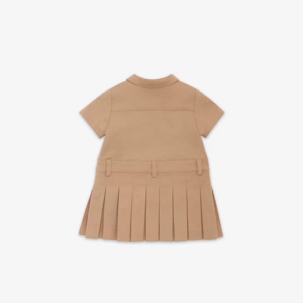 Bambina>Fendi Abito Baby In Gabardina Beige