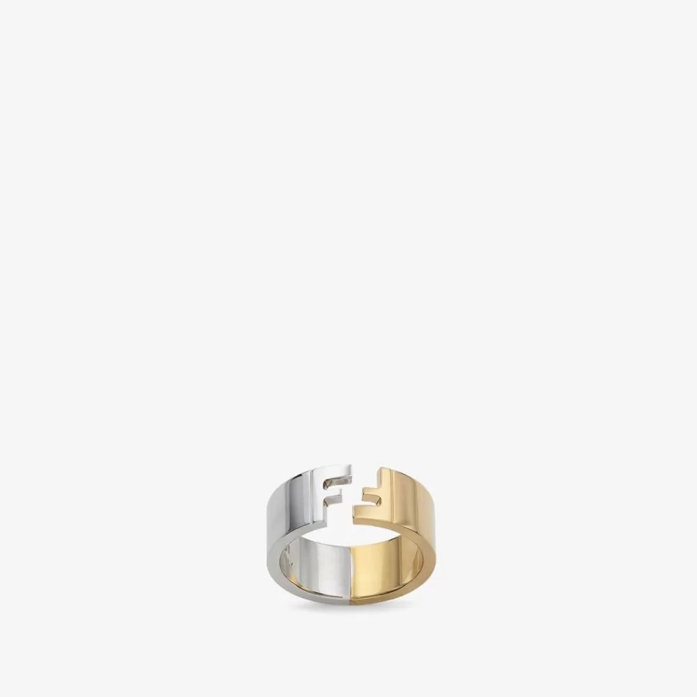 Anelli>Fendi Anello Color Palladio E Oro