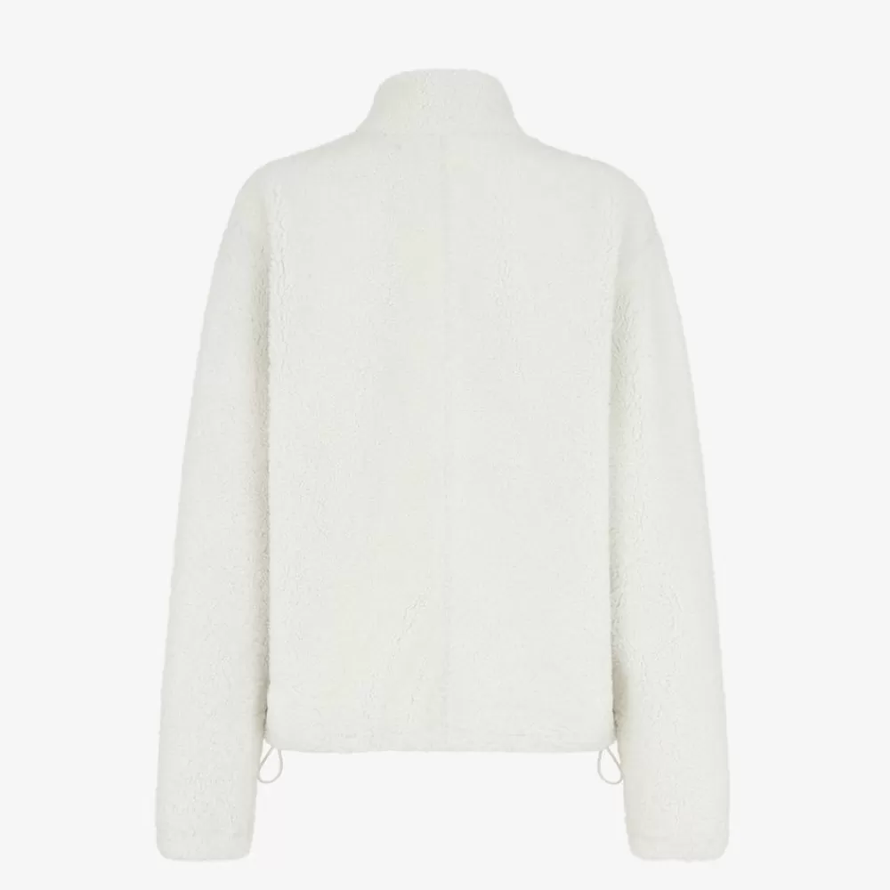 Cappotti E Capispalla>Fendi Anorak In Shearling Bianco