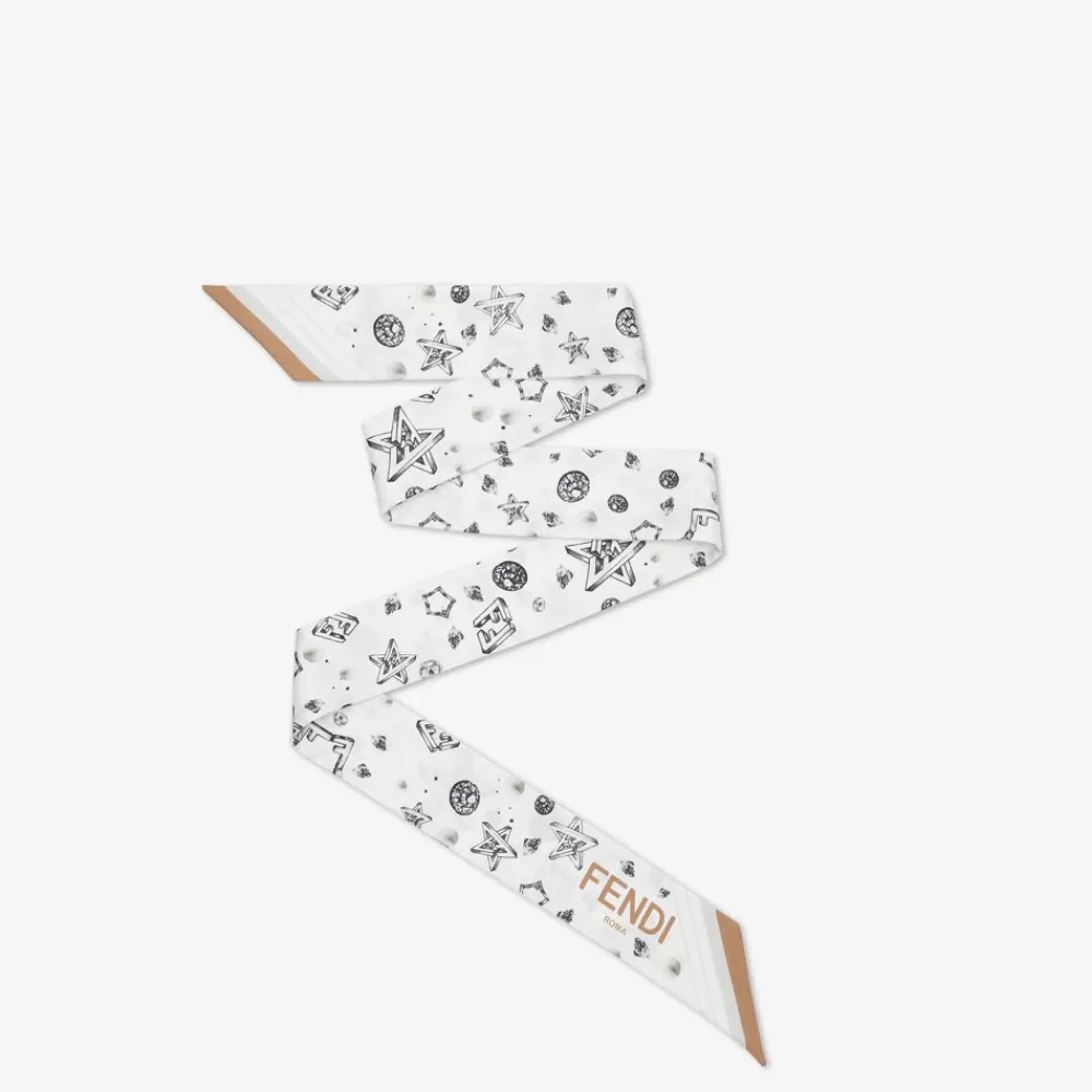 Foulard In Seta>Fendi Bandeau In Seta Avorio