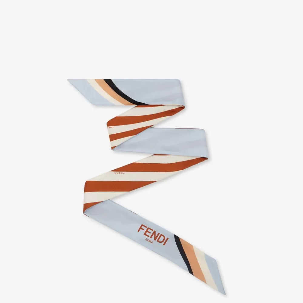 Accessori Per Capelli>Fendi Bandeau In Seta Azzurra