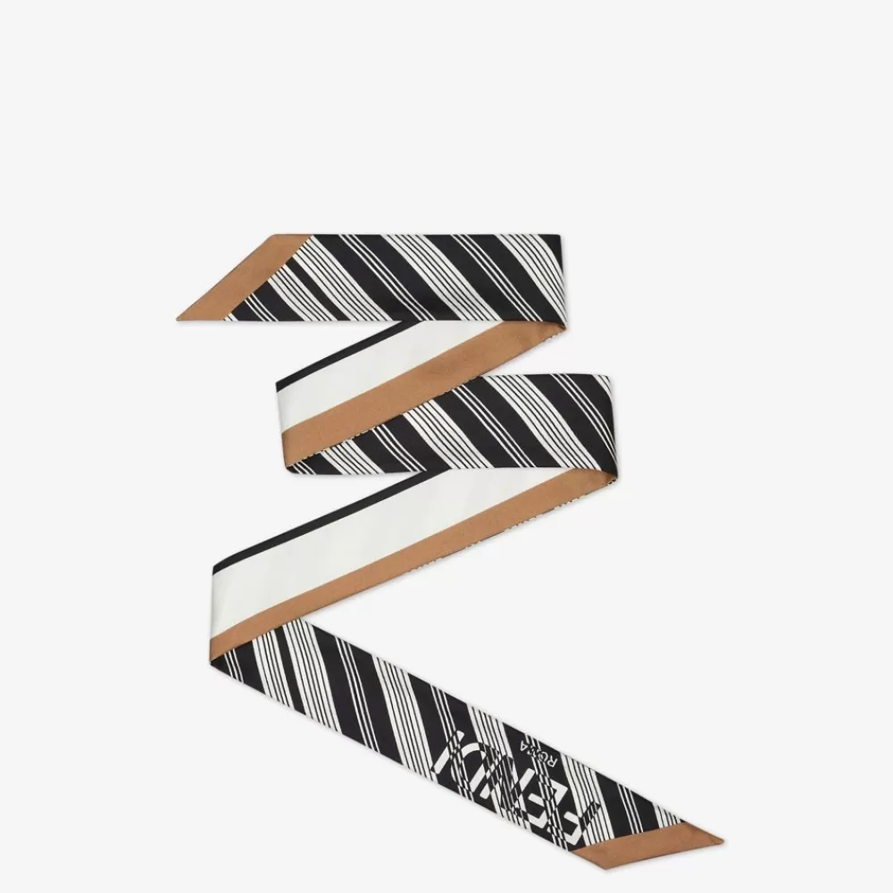 Foulard In Seta>Fendi Bandeau In Seta Bianca