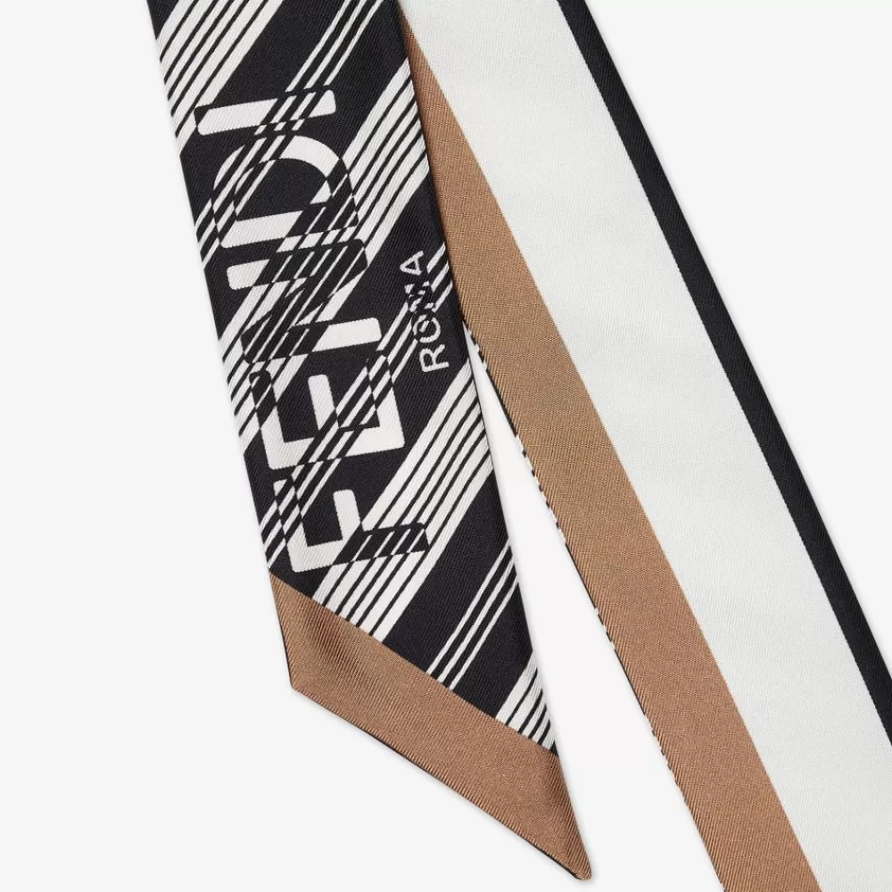 Foulard In Seta>Fendi Bandeau In Seta Bianca
