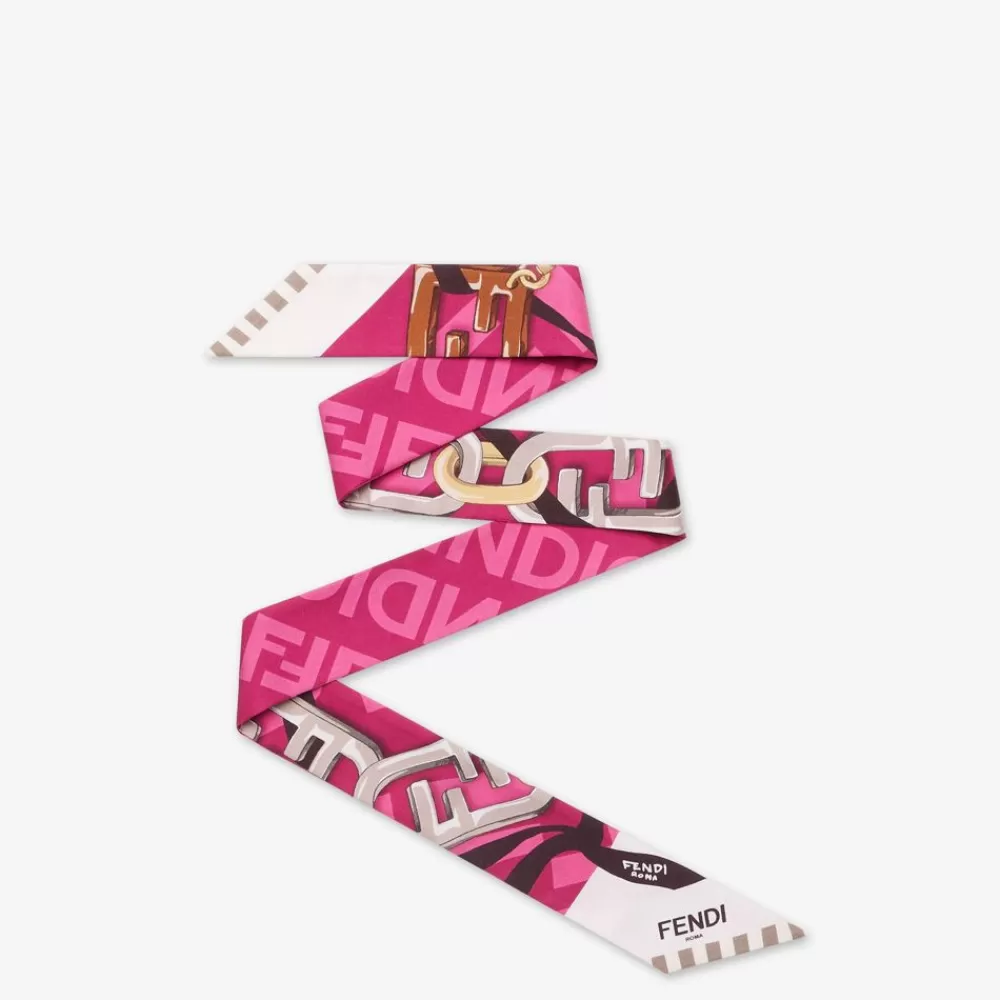 Foulard In Seta>Fendi Bandeau In Seta Ciclamino