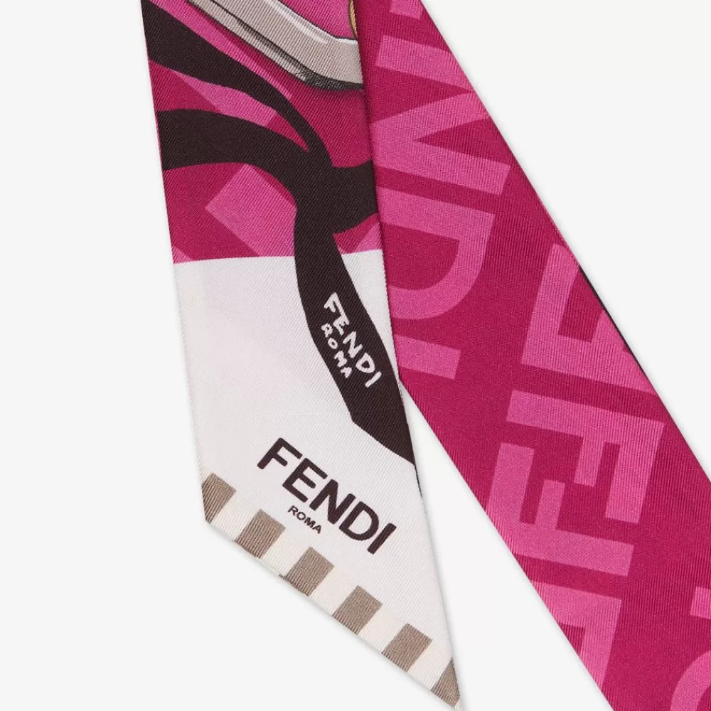 Foulard In Seta>Fendi Bandeau In Seta Ciclamino