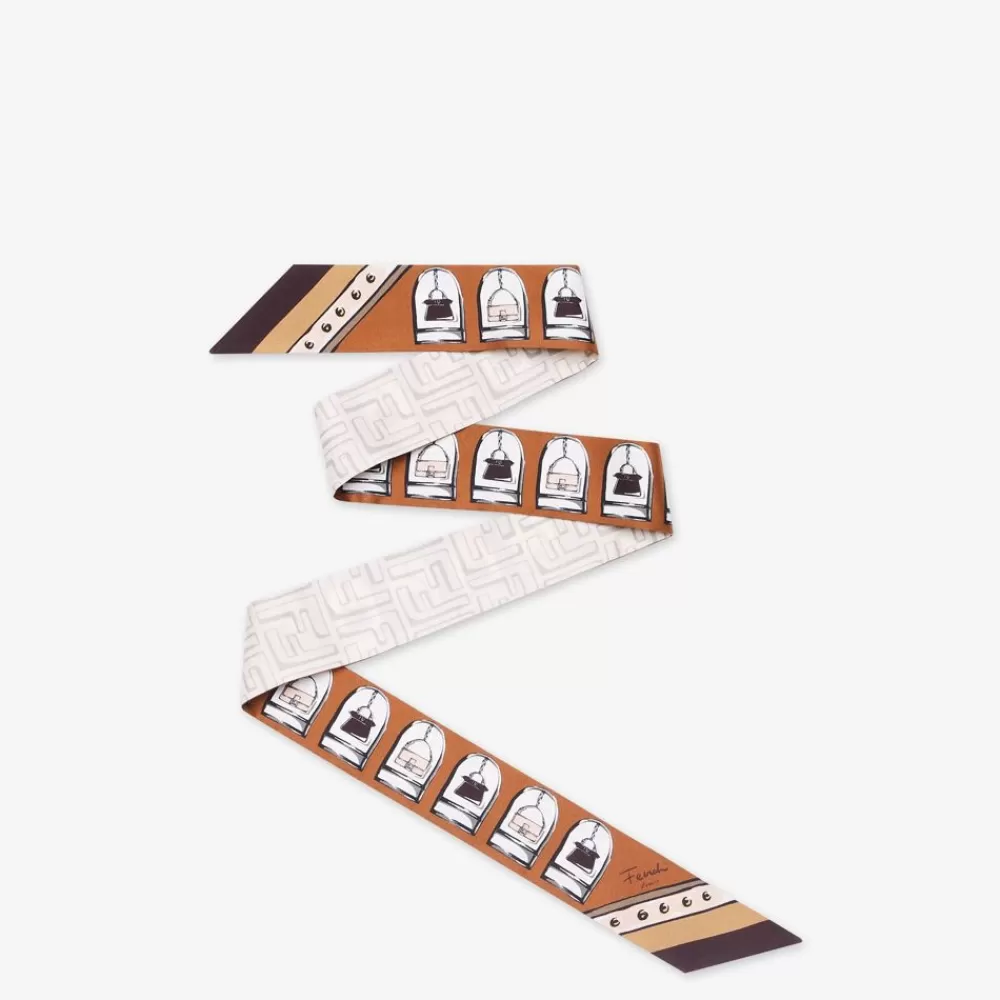 Accessori Per Capelli>Fendi Bandeau In Seta Marrone