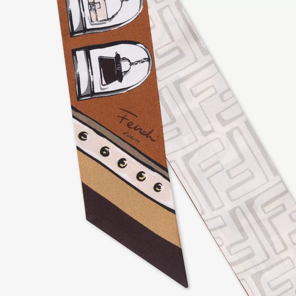 Accessori Per Capelli>Fendi Bandeau In Seta Marrone