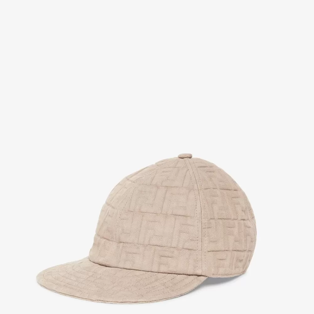 Cappelli E Guanti>Fendi Baseball Cap In Cotone Beige