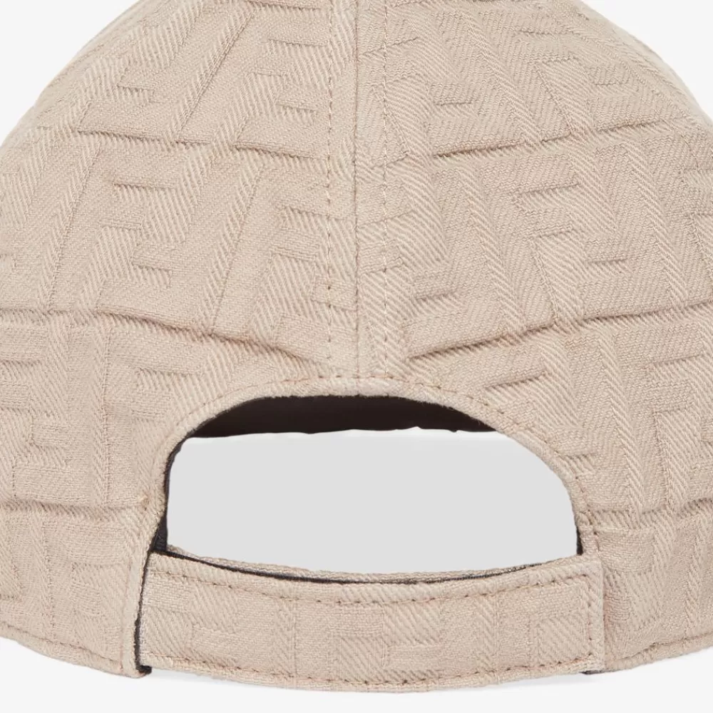 Cappelli E Guanti>Fendi Baseball Cap In Cotone Beige