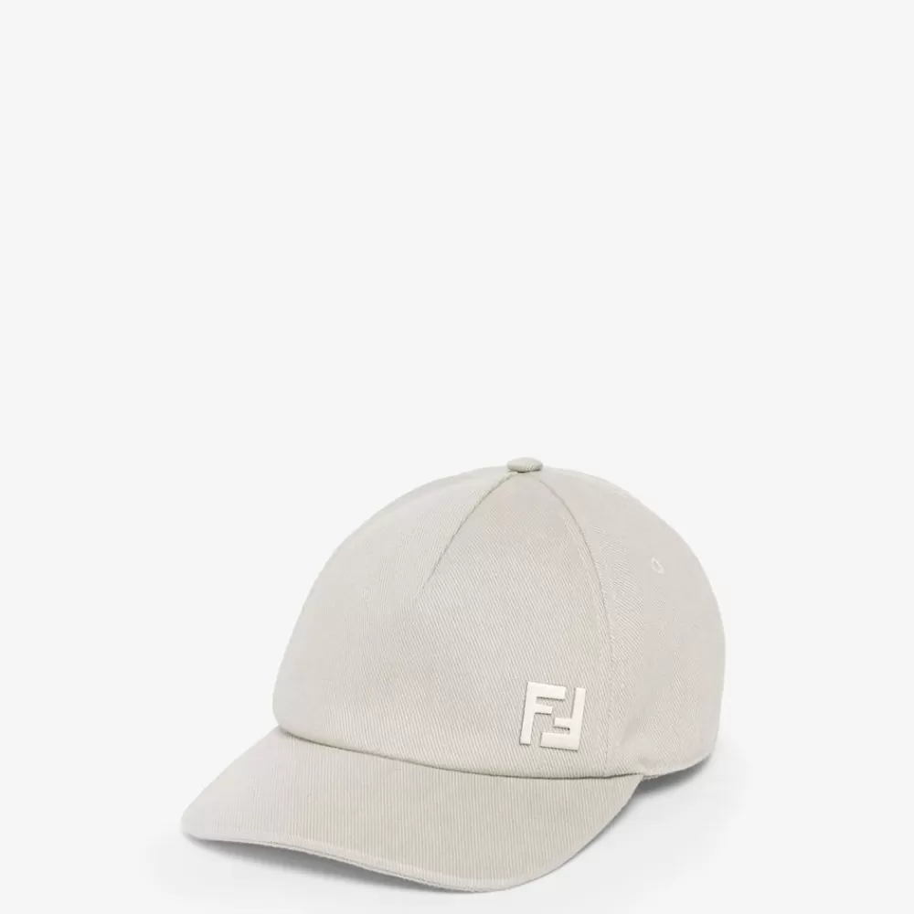 Cappelli E Guanti>Fendi Baseball Cap In Cotone Tortora