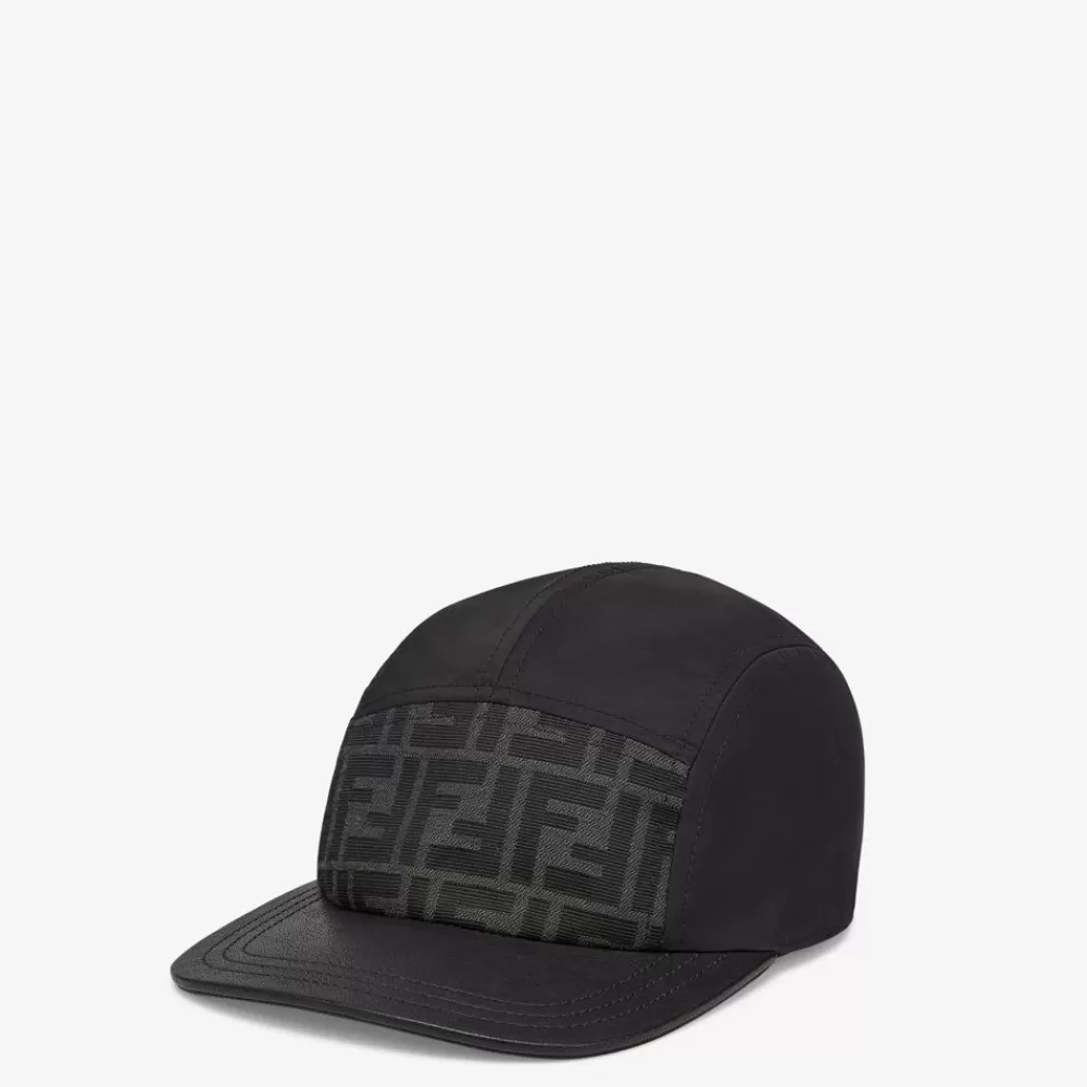 Cappelli E Guanti>Fendi Baseball Cap In Nylon Nero