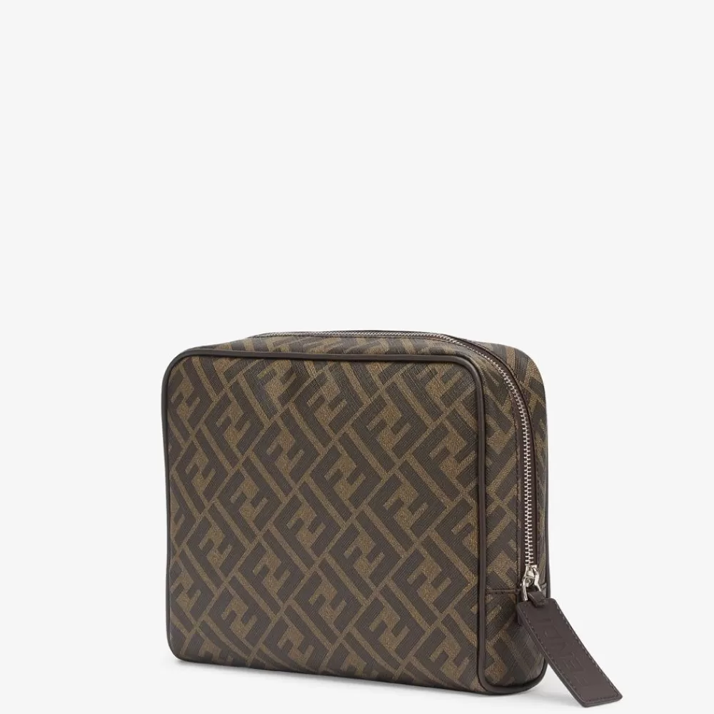 Pouch>Fendi Beauty Case In Tessuto Marrone