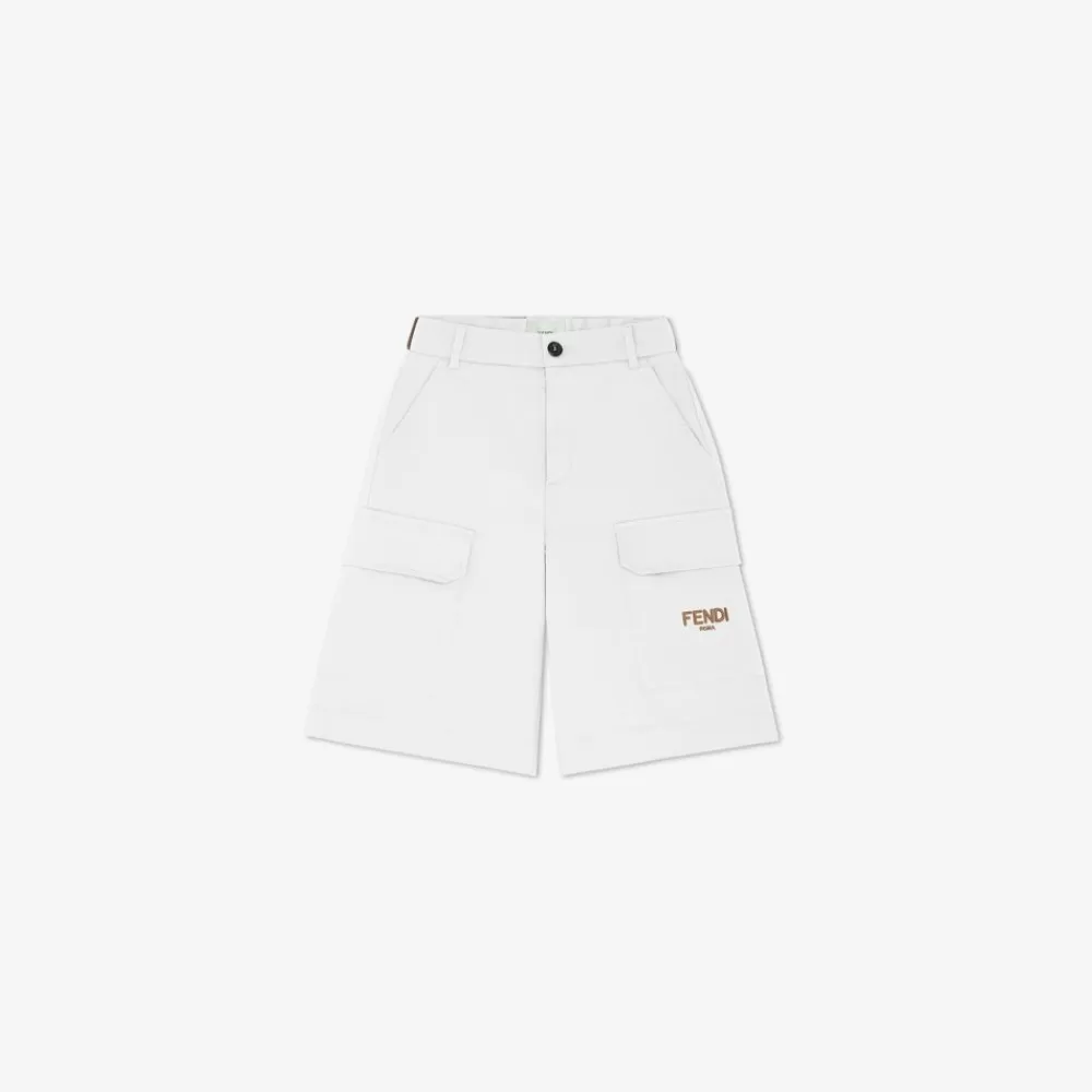 Abbigliamento>Fendi Bermuda In Gabardine Bianco