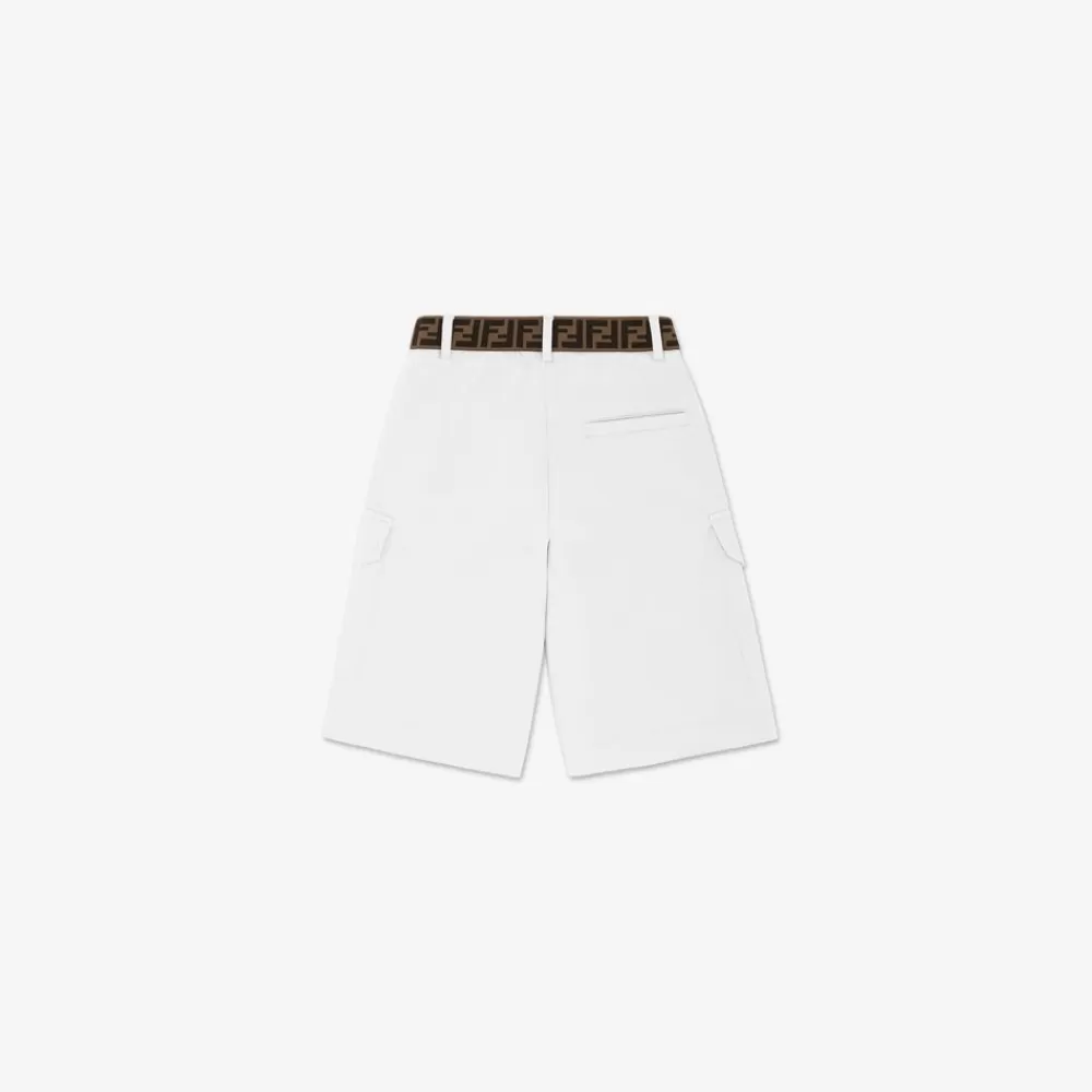 Abbigliamento>Fendi Bermuda In Gabardine Bianco