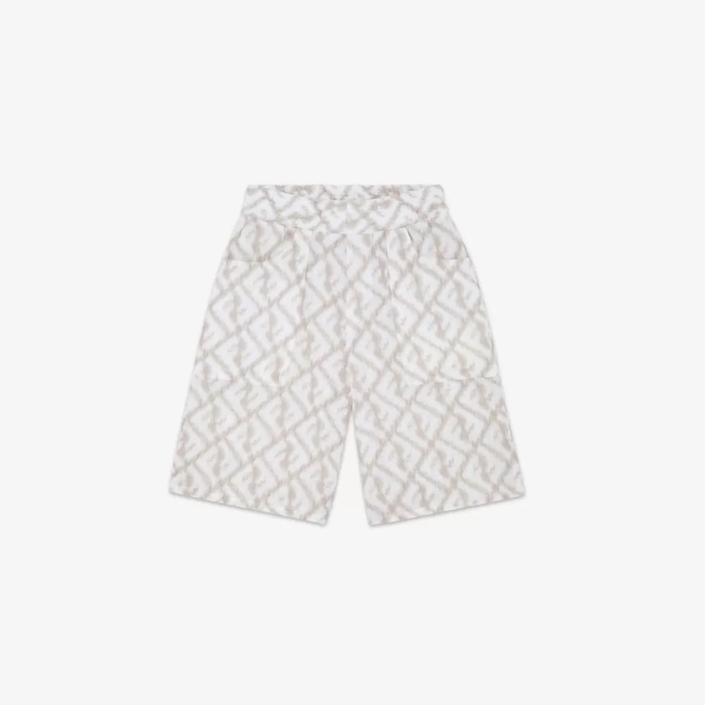 Bambino>Fendi Bermuda In Lino Con Logo All-Over