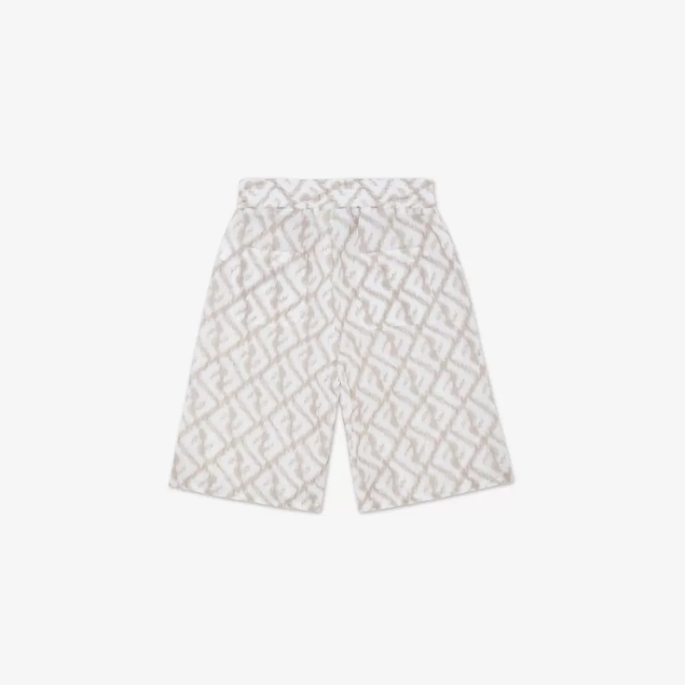 Bambino>Fendi Bermuda In Lino Con Logo All-Over