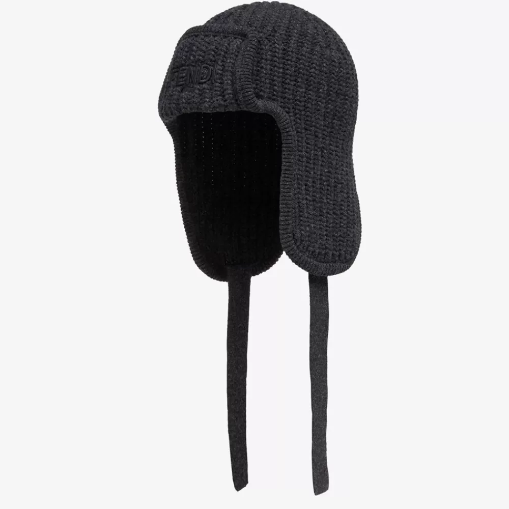 Cappelli E Guanti>Fendi Berretto In Lana Grigia