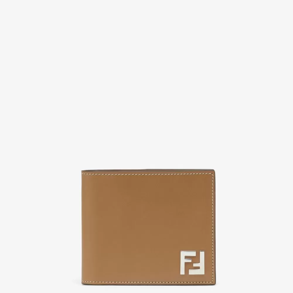 Portafogli>Fendi Bi-Fold Compatto In Pelle Beige