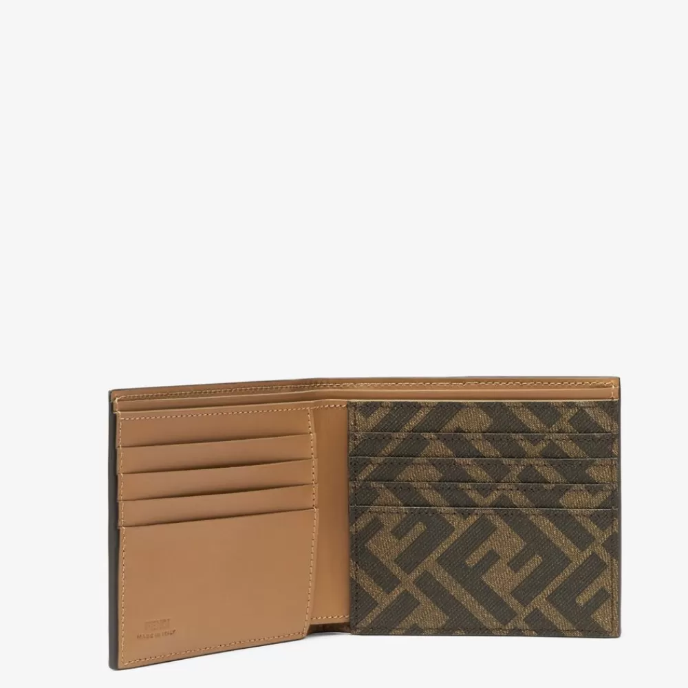 Portafogli>Fendi Bi-Fold Compatto In Pelle Beige