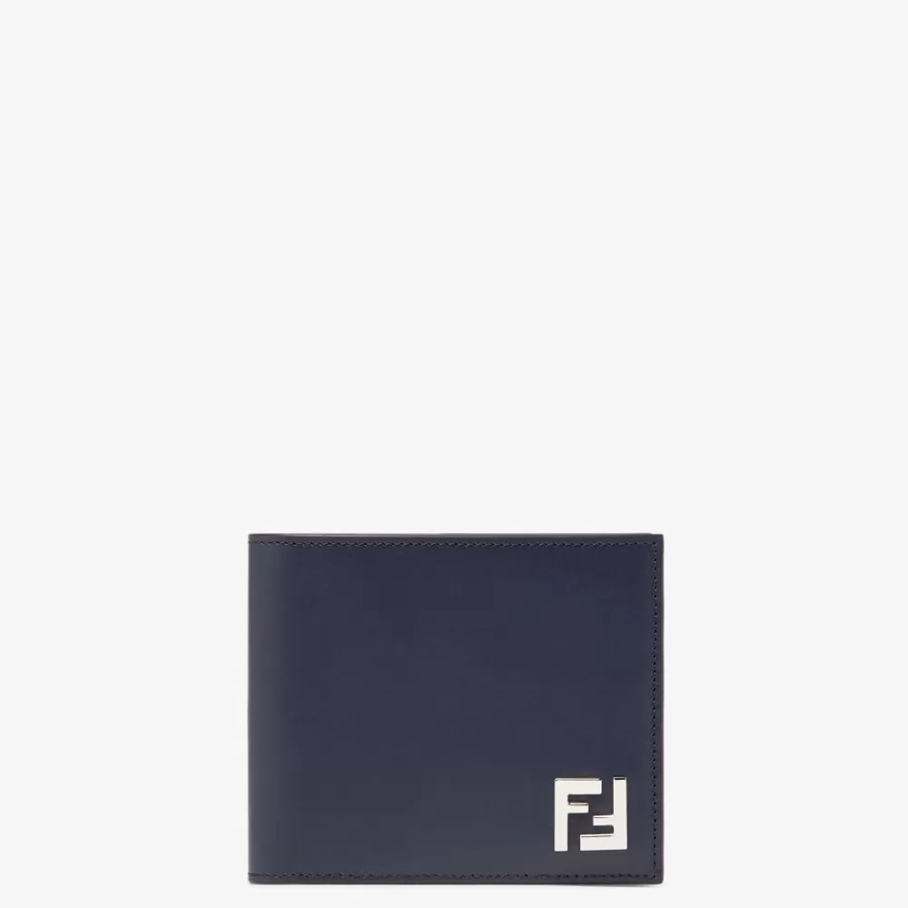 Portafogli>Fendi Bi-Fold Compatto In Pelle Blu