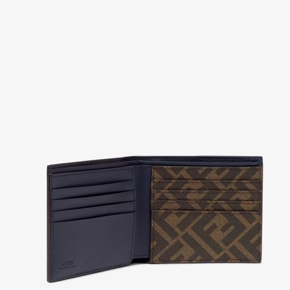Portafogli>Fendi Bi-Fold Compatto In Pelle Blu