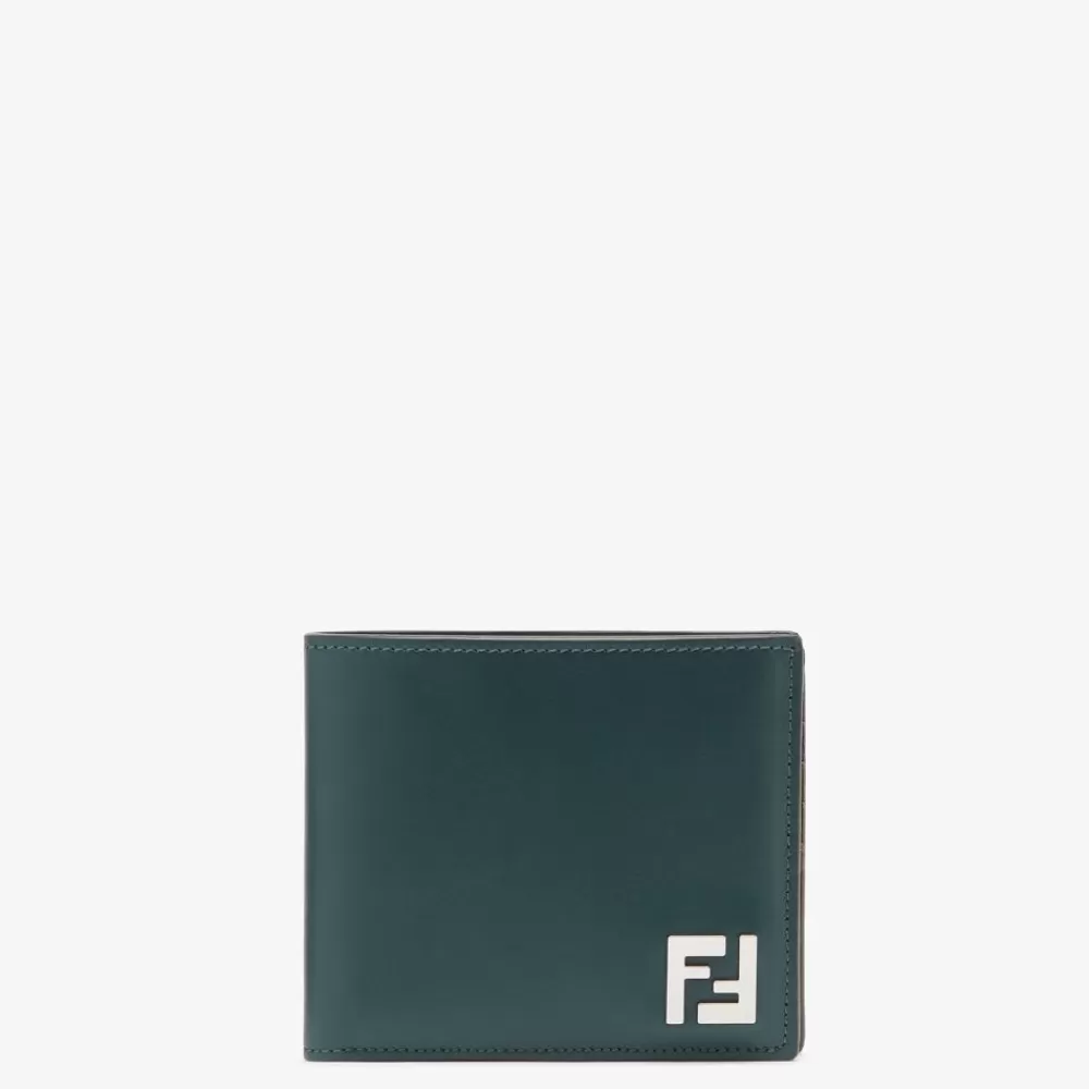 Portafogli>Fendi Bi-Fold Compatto In Pelle Verde