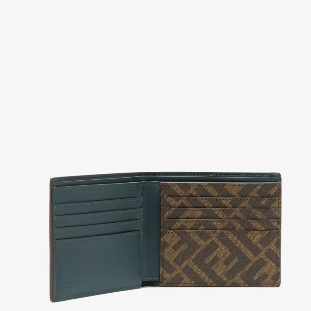 Portafogli>Fendi Bi-Fold Compatto In Pelle Verde