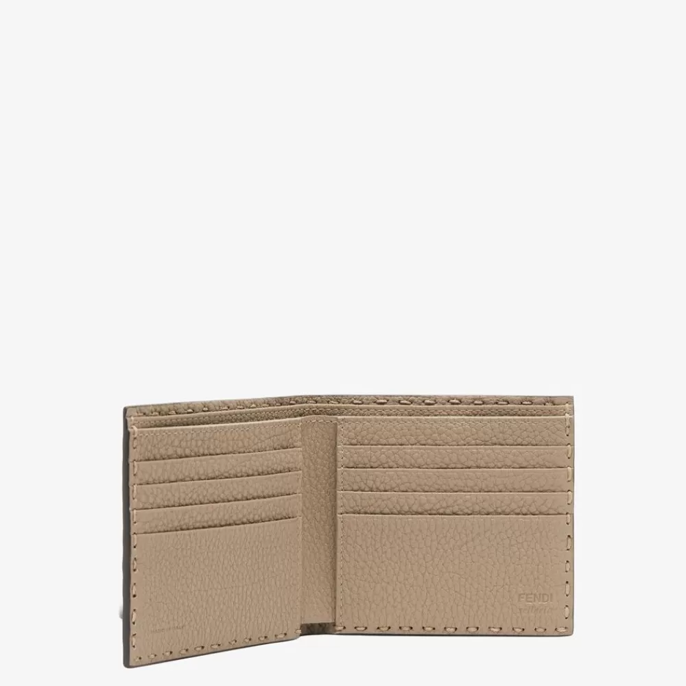 Portafogli>Fendi Bi-Fold In Pelle Beige