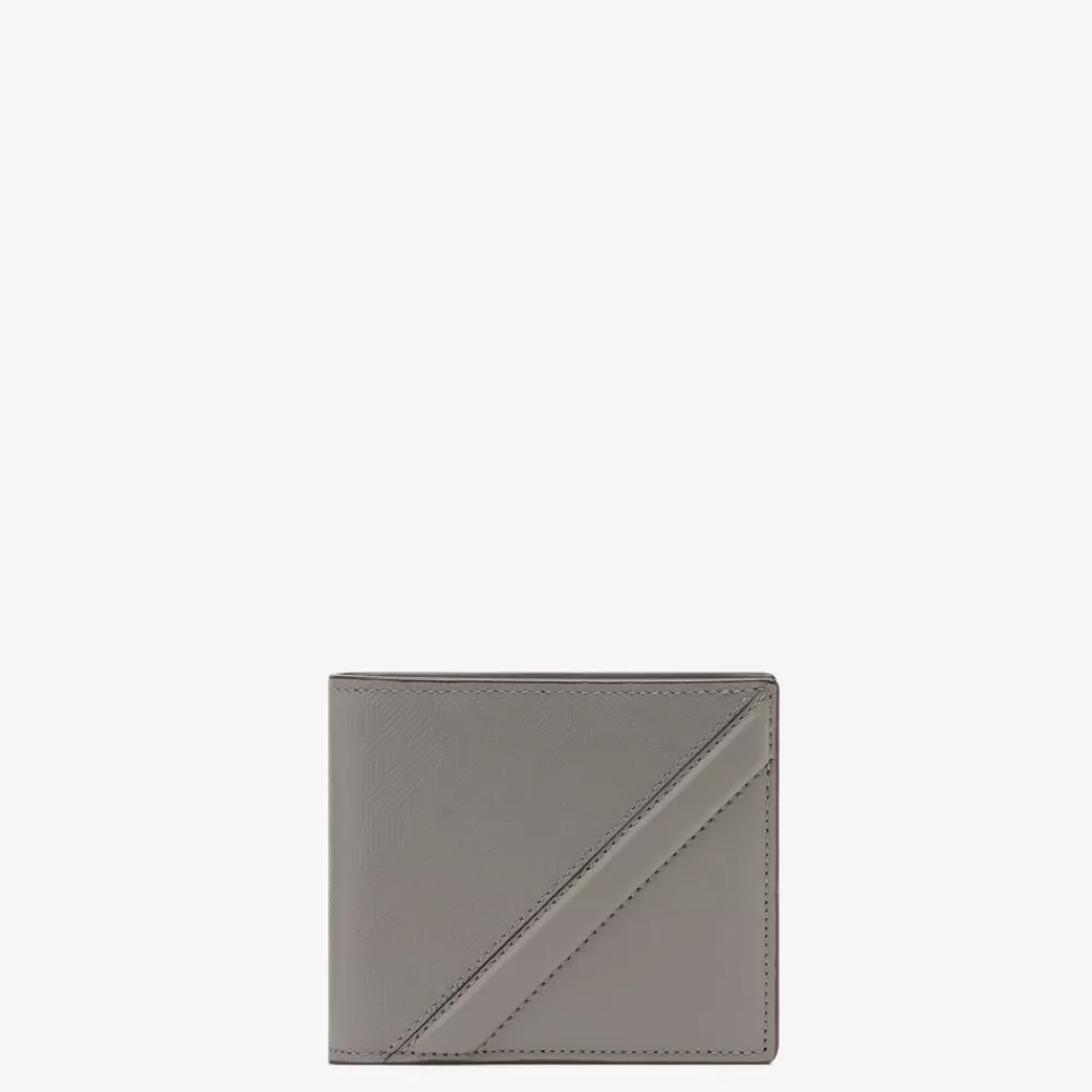 Portafogli>Fendi Bi-Fold In Pelle Grigia