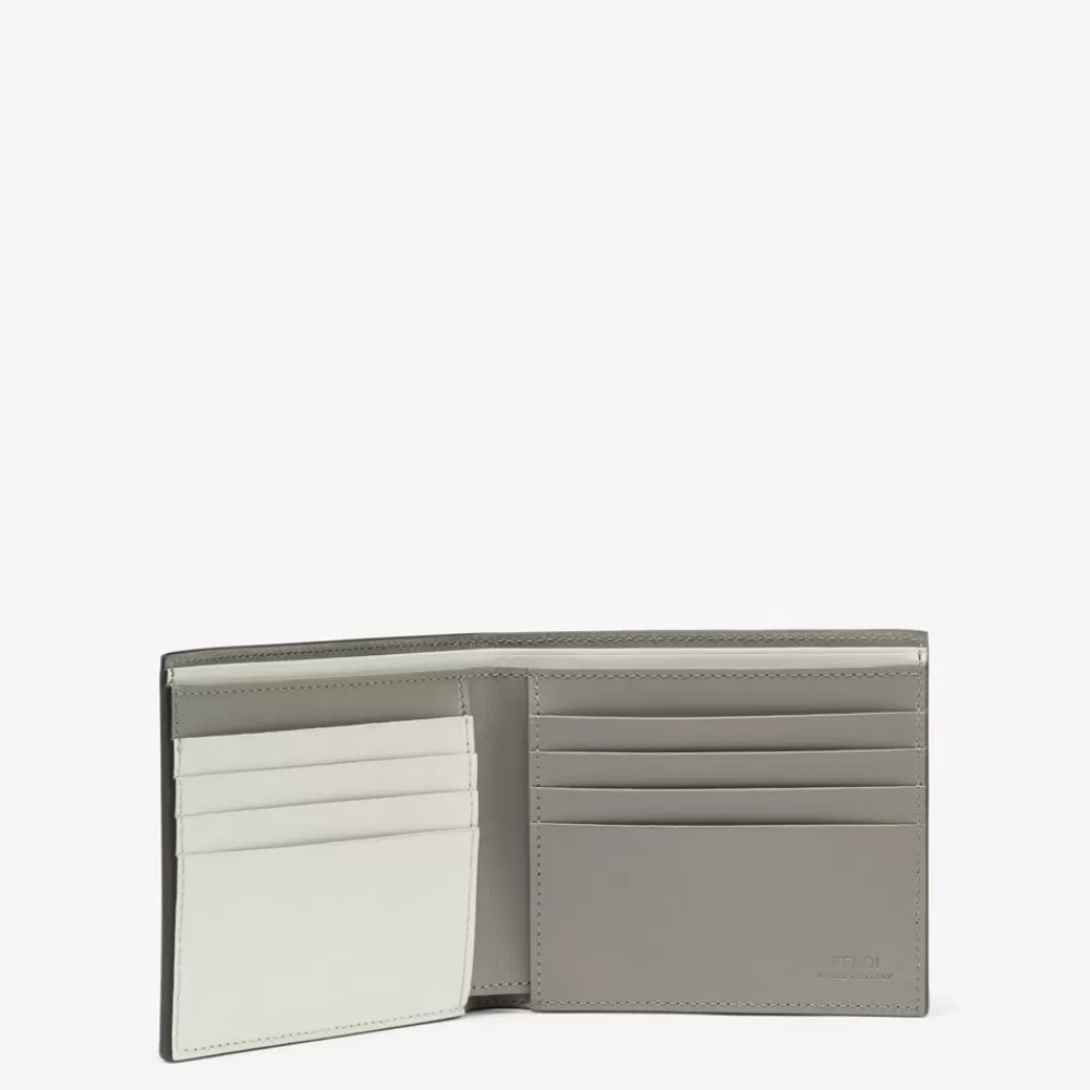Portafogli>Fendi Bi-Fold In Pelle Grigio Tortora