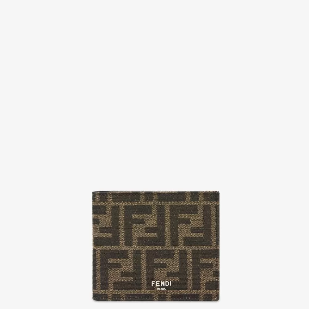 Portafogli>Fendi Bi-Fold In Tessuto Ff Marrone