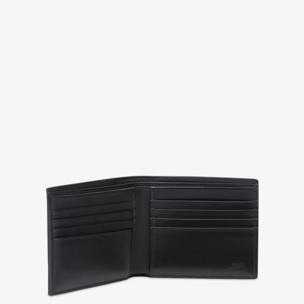 Portafogli>Fendi Bi-Fold In Tessuto Marrone E Caimano Nero