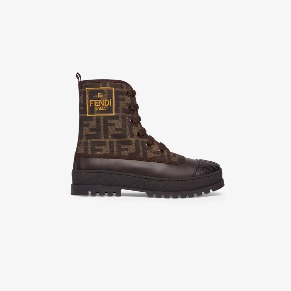 Scarpe>Fendi Biker Junior In Jacquard Tabacco