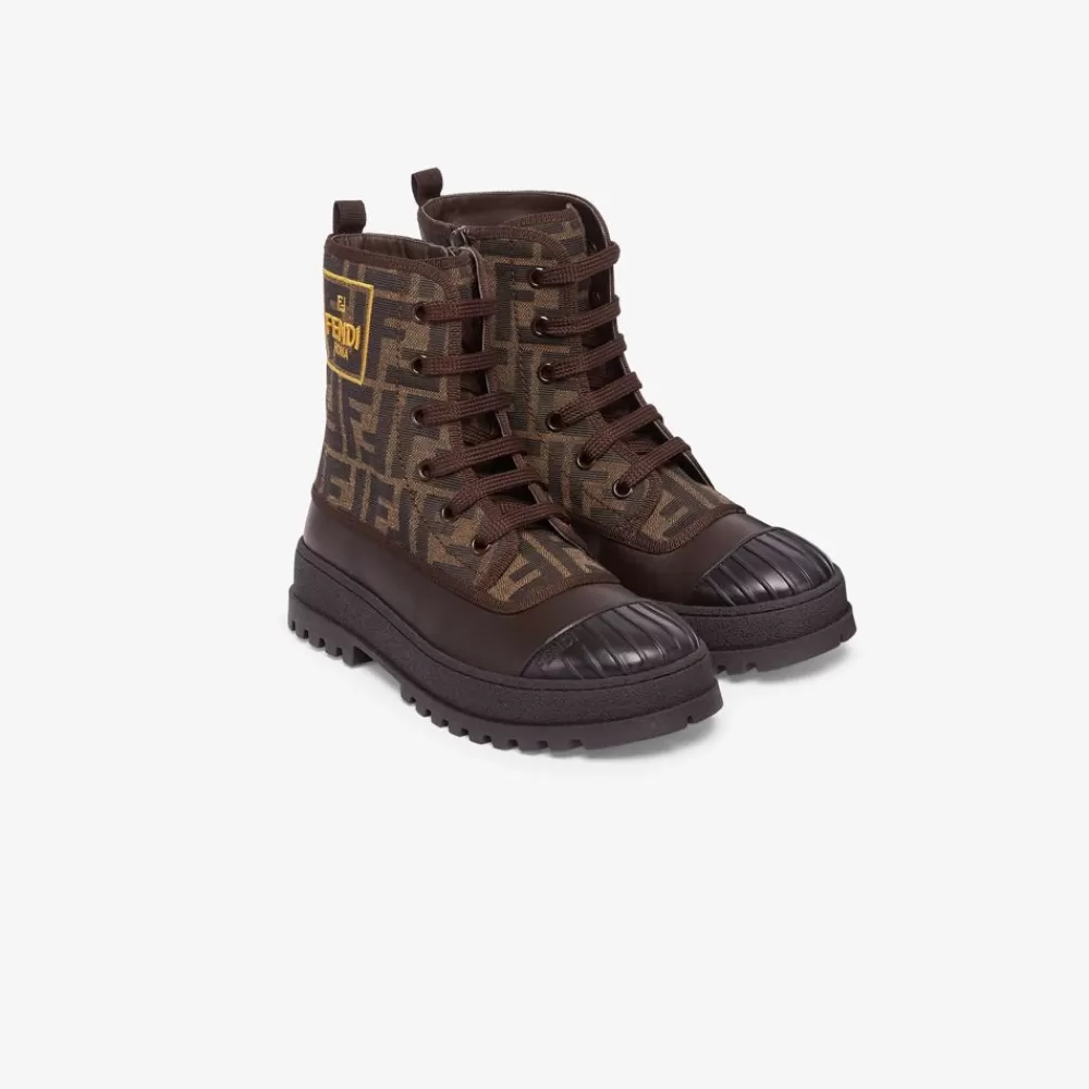 Scarpe>Fendi Biker Junior In Jacquard Tabacco