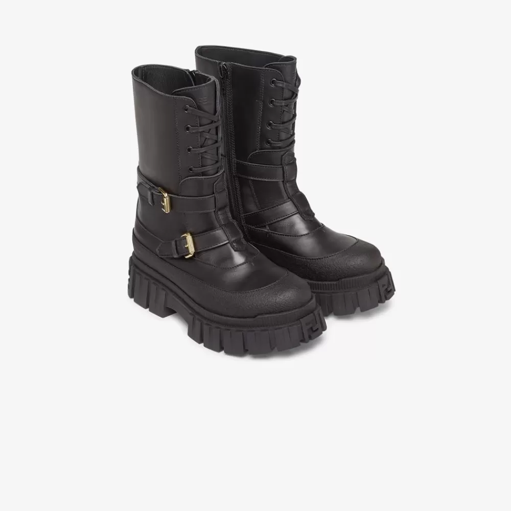 Scarpe>Fendi Biker Junior In Pelle
