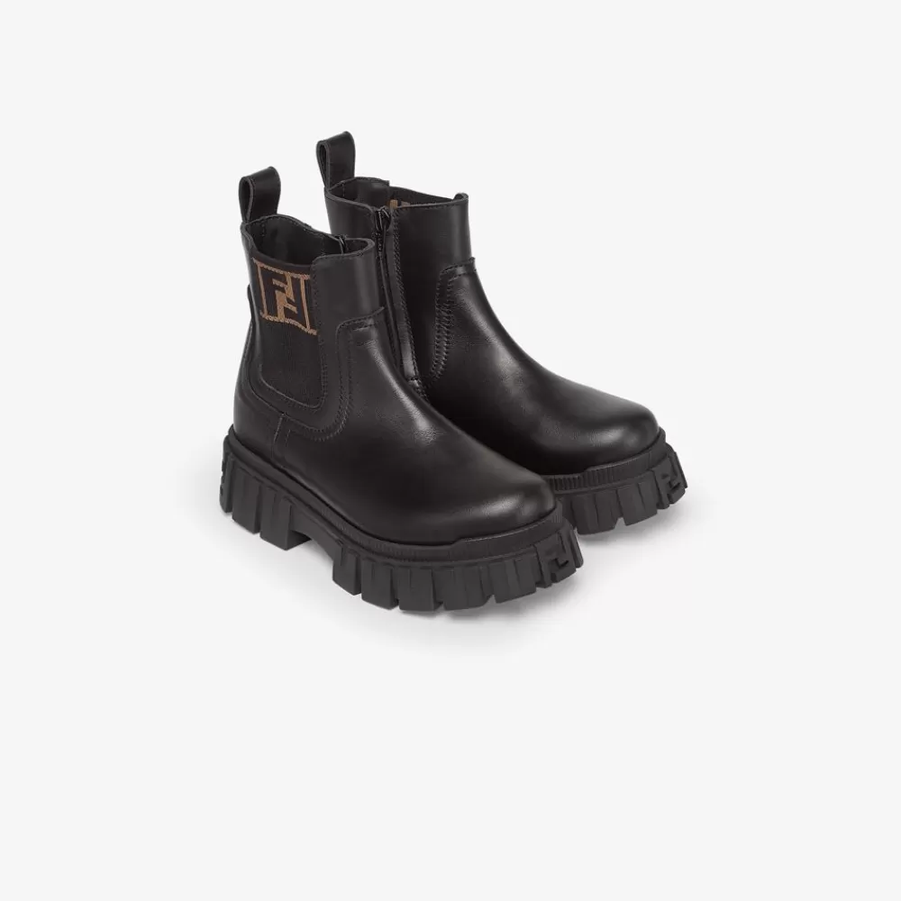 Scarpe>Fendi Biker Junior In Pelle E Logo