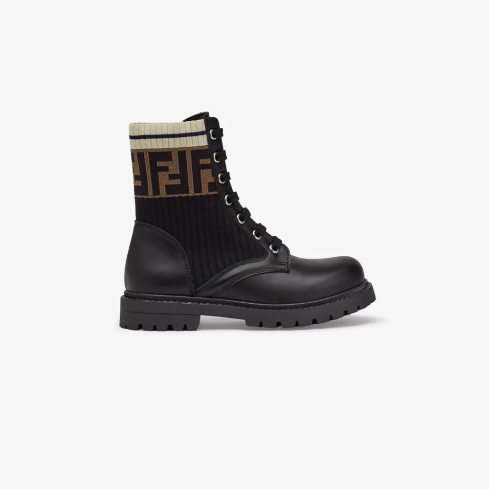 Scarpe>Fendi Biker Junior Unisex In Pelle E Tessuto
