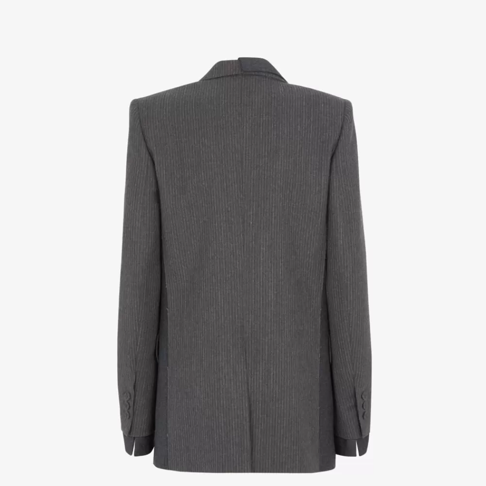 Giacche>Fendi Blazer In Flanella Grigia