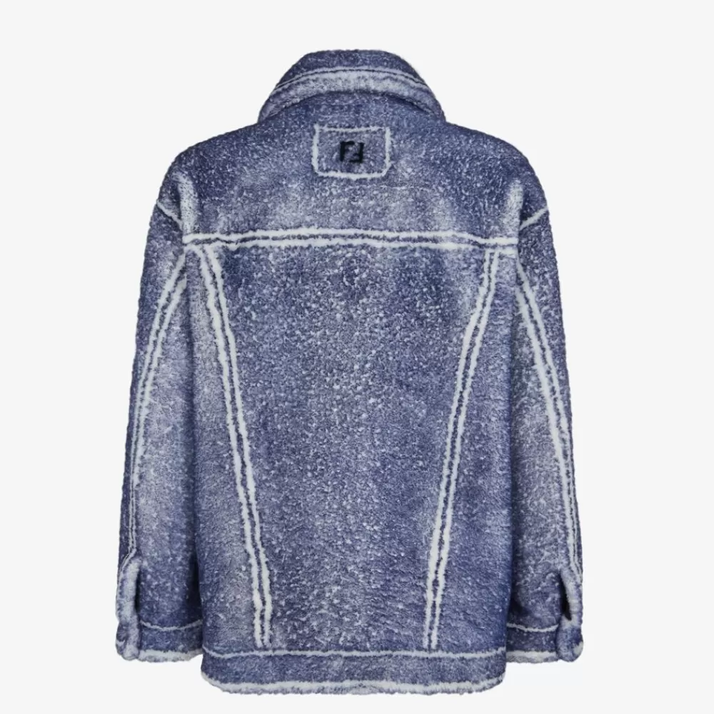 Cappotti E Capispalla>Fendi Blouson In Shearling Blu