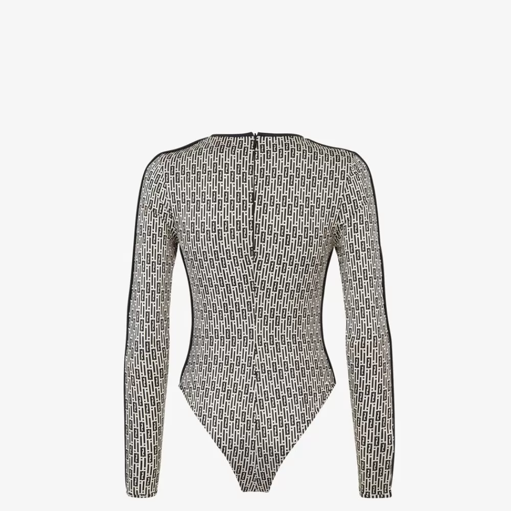 Activewear>Fendi Body In Lycra® Stampata Bianco E Nero