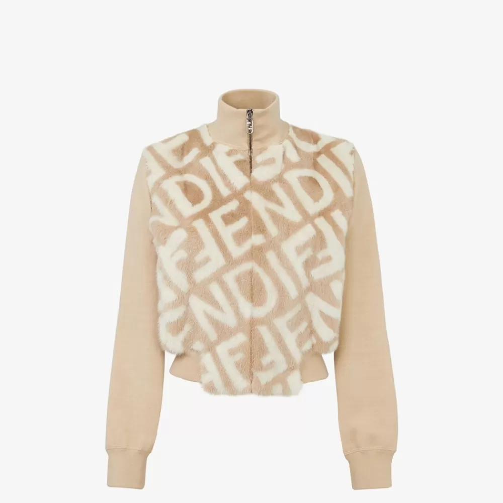Cappotti E Capispalla>Fendi Bomber In Visone Beige
