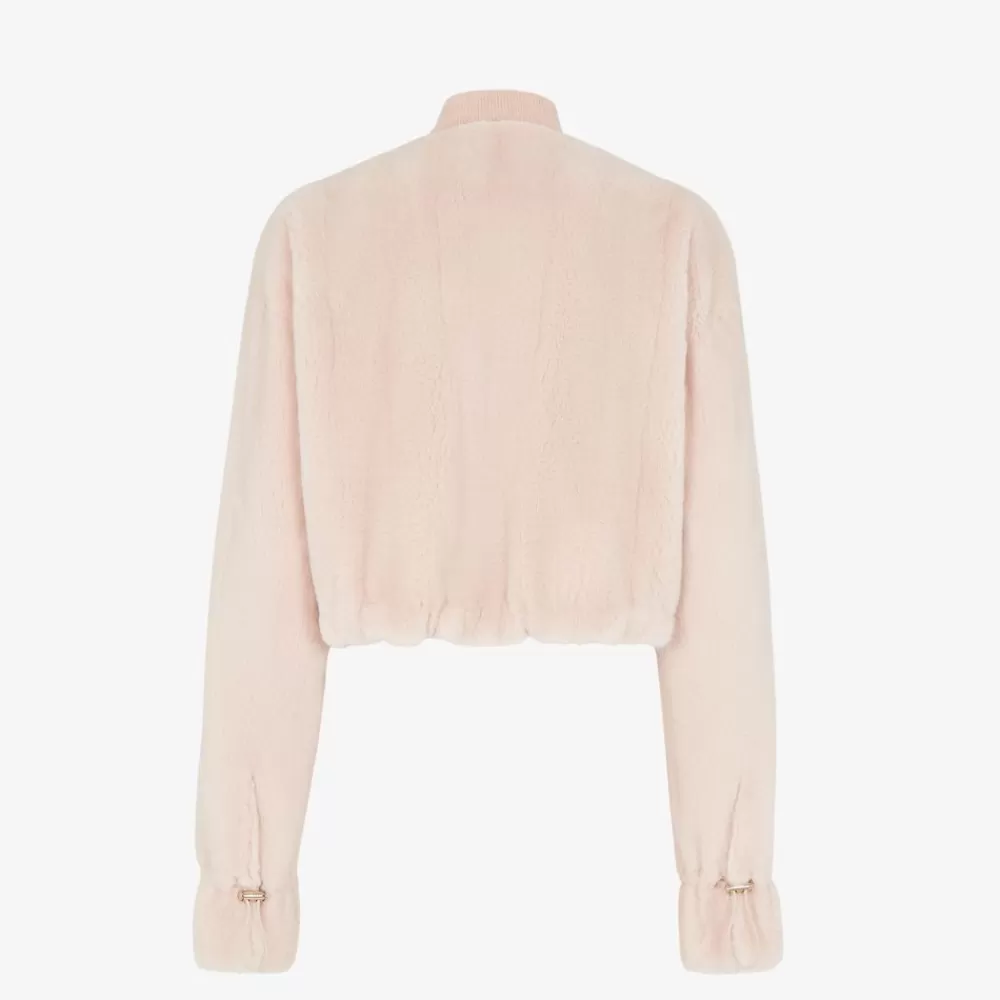 Cappotti E Capispalla>Fendi Bomber In Visone Rosa
