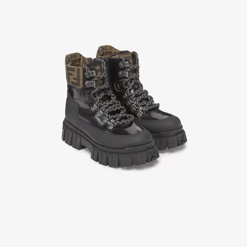 Scarpe>Fendi Boots Junior Modello Trekking Nero E Logo