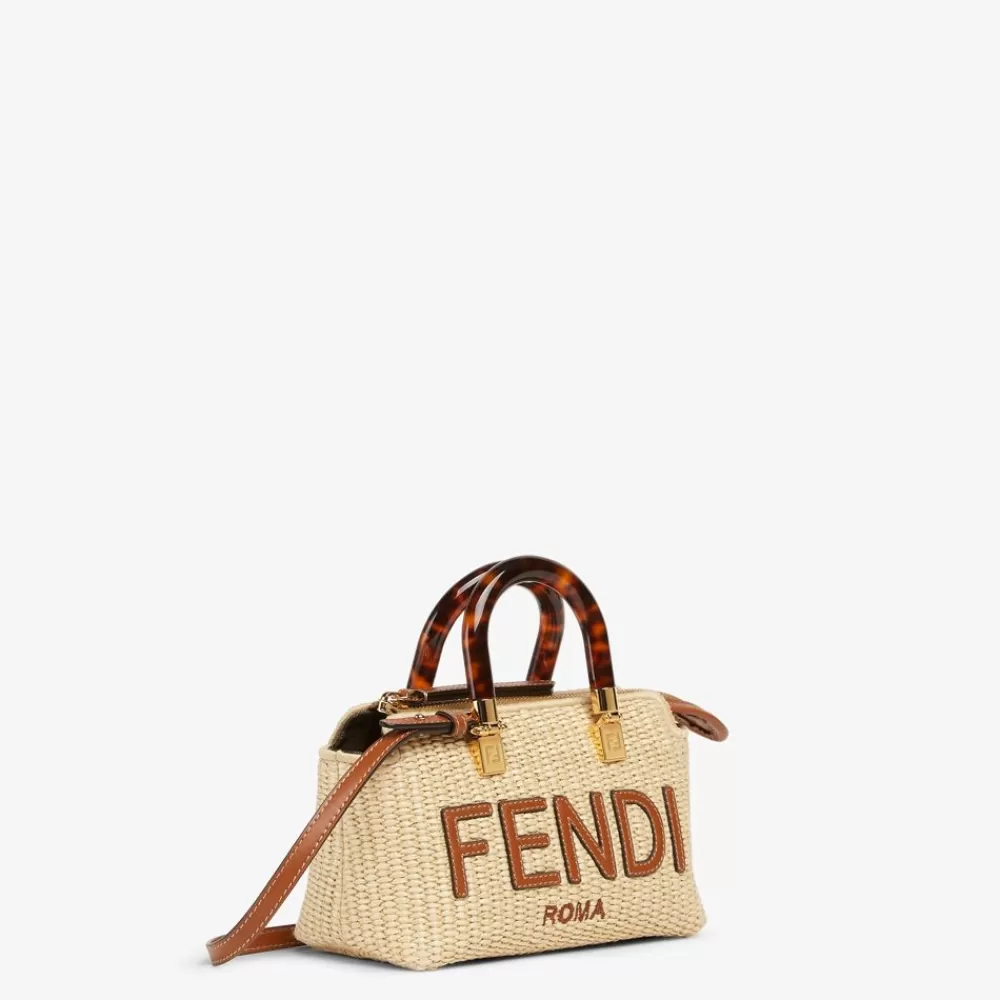 Borse Mini>Fendi Borsa Boston Piccola In Paglia Naturale