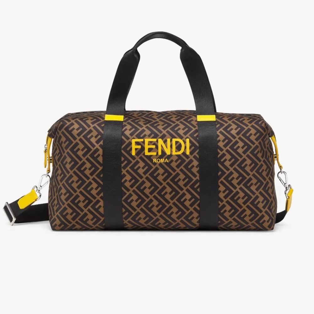 Accessori>Fendi Borsa Da Viaggio In Nylon Con Stampa Roma