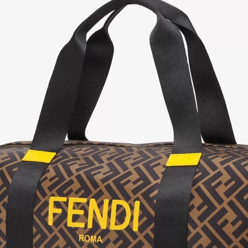 Accessori>Fendi Borsa Da Viaggio In Nylon Con Stampa Roma