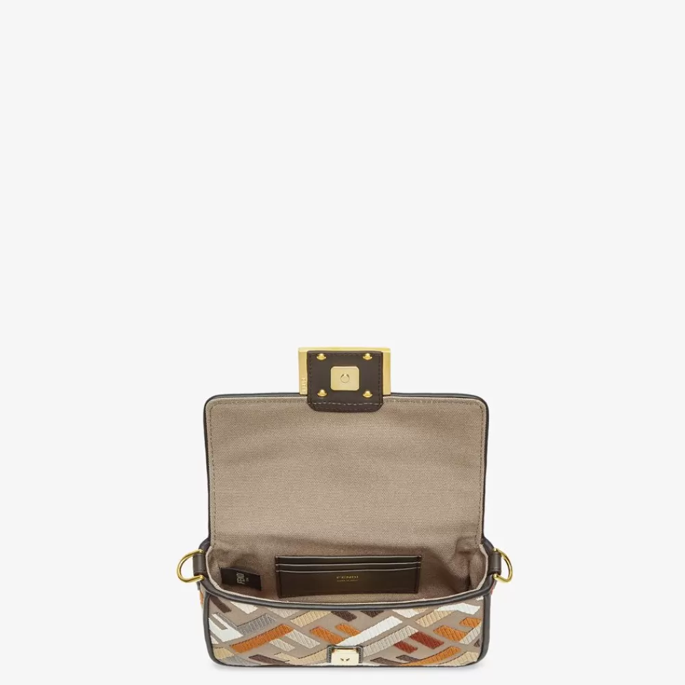 Borse A Spalla E Tracolle>Fendi Borsa In Canvas Multicolor Con Ricamo Ff