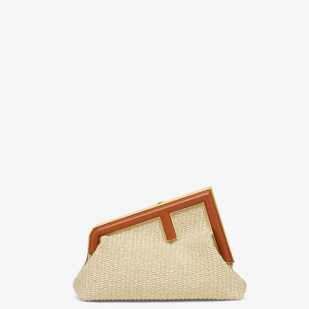Clutch E Pochette>Fendi Borsa In Paglia Naturale
